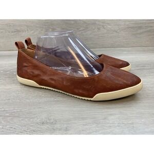 Frye Melanie Women's Sneakers Slip On Ballet Flats Cognac Brown Leather 10 Shoes